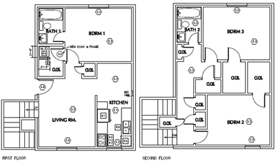 Unit B - Three Bedroom / Two Bath – Townhome